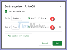 How the insert tab will look with a column selected. How To Sort By Multiple Columns In Google Sheets