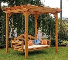 Amazing Outdoor Couch Swing Under A Wooden Pavilion So Beautiful Pergola Patio Outdoor Pergola Pergola
