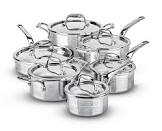 Artiste-Clad Hand Hammered Stainless Steel Cookware Set, Oven Safe, 12-pc Lagostina