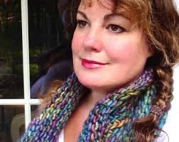 Autumn Rainbow Scarf Custom Double Loop Scarf Chunky Knit Autumn Purple  Leaf Green Red Yellow Luxe Merino Thick Crocheted Audrey Knitted