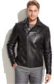 Emanuel Emanuel Ungaro Leather Asymmetrical Moto Jacket Reviews Coats Jackets Men Macy S Black Leather Biker Jacket Leather Jacket Men Moto Jacket