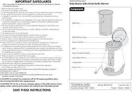 Brz00139 Milk Bottle Warmer User Manual Bw Instruction Manual 06 17 16 Baby Breeza Enterprises