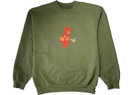 Travis Scott Astroworld Tour Skipping Bear Crewneck Olive Travis Scott Astroworld Cool Shirts Travis Scott
