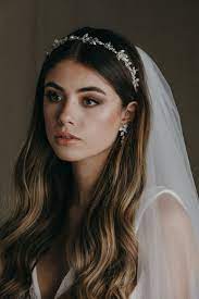 Camille Fine Tulle Wedding Veil Off White Wedding Veil Etsy Bridal Hair Down Wedding Hair Down Wedding Hairstyles With Veil