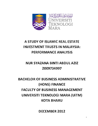View here for further information. Pdf A Study Of Islamic Real Estate Investment Trusts In Malaysia Performance Analysis Syazana Aziz Academia Edu