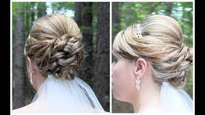 Try out these simple updos for medium hair length. Bridal Updo On Shoulder Length Hair Youtube
