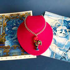 Portugal Barcelos Luck Rooster Charm Handpainted Enamel Black Luck Necklaces Jewelry Making Rooster