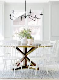Light Airy Modern Farmhouse Dining Room Via Bria Hammel Interiors Dining Farmhouse Dining Room Table Round Dining Room Table Modern Farmhouse Dining Room