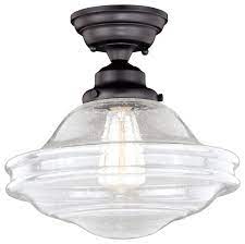 Save to favoriteslenon matte black flush mount light. Huntley 12 Nickel Farmhouse Schoolhouse Semi Flush Ceiling Light White Glass Traditional Flush Mount Ceiling Lighting By Vaxcel Houzz