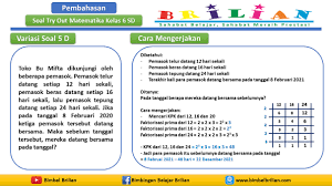 We did not find results for: Pembahasan Soal Try Out Matematika Kelas 6 Sd Bagian 5 Soal Cerita Kpk Bimbel Brilian