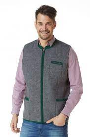 Ce gilet peut être porté de 3 manières différentes (comme indiqué sur les photos) et il peut également. Gilet Costume Felix Alpaga Laine Foule Hommes Cuir Fermeture Eclair