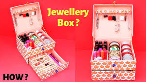 Diy How To Make Bangle Box At Home With Cardboard Box Best Out Of Waste Easy Jewellery Box Youtu Bangle Box Diy Jewellery Box Cardboard Jewelry Box Diy