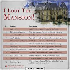 Lady Tiefling On Instagram I Loot The Mansion This Table Is Brought In 2020 Dungeon Master S Guide Dungeons And Dragons Homebrew Dungeons And Dragons Game