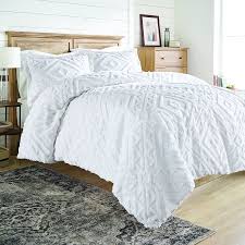 Better Homes And Gardens Chenille 3 Piece Duvet Cover Set King White Walmart Com Duvet Cover Sets White Comforter Bedroom Comfortable Bedroom