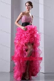 Hot Pink Sweetheart High Low Glitz Pageant Dresses With Beading In Irvine Hot Pink Cocktail Dress Cocktail Dress Prom Pink Cocktail Dress