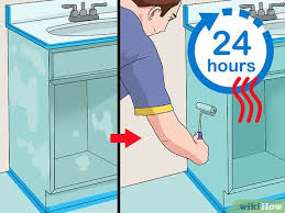 Clean the countertop with warm soap and water and dry it with a soft cloth. How To Paint A Bathroom Vanity With Pictures Wikihow