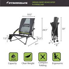 We collect this amazing image from internet and choose the best for you. Strongback Low Gravity 2 0 Beach Chair Black Grey Strongbackchair
