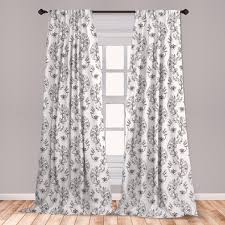 Here's how (restrictions apply) add both to cart East Urban Home Ambesonne Black And White Curtains Scroll And Swirls Pattern With Tiny Stems Full Of Leaves And Lilies Window Treatments 2 Panel Set For Living Room Bedroom Decor 56 X