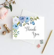 Thank You Cards Shade Of Blue Bridal Shower Thank You Etsy Note Cards Wedding Thank You Cards Diy Note Cards