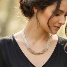 Liquid Silver Necklace 15 Strand