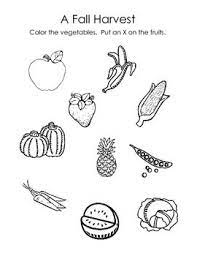 Harvest Time Fruit And Vegetable Sorting Worksheet Kindergarten Worksheets Worksheets Preschool Worksheets