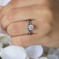 Dainty Contour Wedding Ring Set In 10k Gold With Diamonds And Sapphires 0 16ct Wedding Band Curved Wedding Ring Sets Filigree Wedding Band Wedding Rings