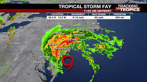 Tropical storm fay is already the sixth named storm of the 2020 hurricane season, which is the earliest at this point in the year ever. Tracking The Tropics Tropical Storm Fay Moving Toward Atlantic Coast With 60 Mph Winds Wfla