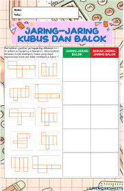 Dari bentuk bentuk ini sudah terihat jelas bahwa gambar jaring jaringnya. Jaring Jaring Balok Dan Kubus Worksheet
