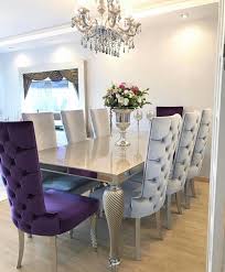 Pin By Hanife On Masa Sandalye Modelleri Ve Duzenlemeleri In 2020 Purple Dining Room Dinning Room Decor Living Room Decor Gray