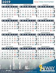 Payroll Calendars Hiway Federal Credit Union