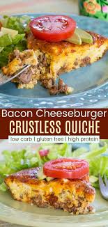 Bacon Cheeseburger Crustless Quiche Recipe Cupcakes Kale Chips Recipe Quiche Recipes Ground Beef Recipes For Dinner Crustless Quiche