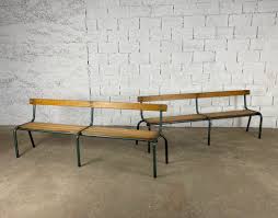 Banc d intérieur avec dossier. Stock D Anciens Bancs D Ecole Avec Dossier Mullca Annees 50