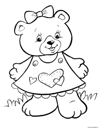 You can now print this beautiful teddy bear easy coloring page or color online for free. Crayola Lovely Teddy Bear Girls Coloring Pages Printable