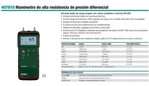 Extech 407910 Manómetro Para Presión Diferencial | MercadoLibre