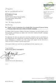 0.4 miles to wawasan open university main campus. Ppreciation Letter From Wawasan Open University Wou Bp Healthcare