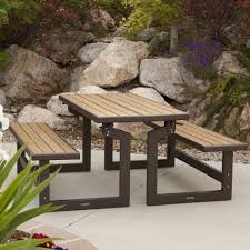 Picnic Table Bench 2 In 1 Convertible Outdoor Seating Patio Table Park Garden Outdoor Bench Table Folding Picnic Table Patio Seating