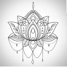 Attractive black outline lotus flower. Tattoo Easy Lotus Drawing Novocom Top