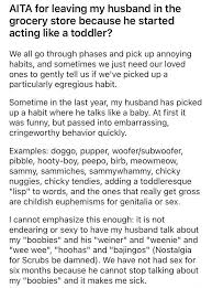 Woman Leaves Husband In Grocery Store For Literally Acting Like A Toddler In 2020 Baby Voice Grocery Store Grocery