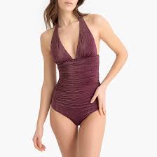 Acheter maillots de bain 1 pièce chics tendance mode pour femme en ligne chez zaful. Maillot De Bain 1 Piece Foulard Effet Plisse La Redoute Collections Prune La Redoute