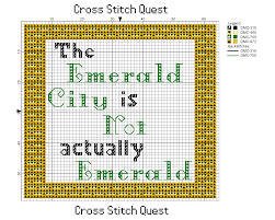 Free cross stitch patterns wizard of oz. Free Wizard Of Oz Cross Stitch Pattern Emerald City Quote Cross Stitch Quest