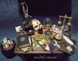 Wiccan Altar Table Wiccan Altar Halloween Miniatures Doll House
