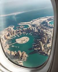A Window Seat With A Breathtaking View Of The Pearl Qatar In Doha When Was The Last Time You Visited Qata Qatar Travel Qatar National Day Airplane Window View
