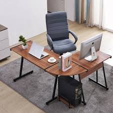 Office Desk Corner L Shaped Workstation With Keyboard Tray And Cpu 3d Walnut 703064343914 Ebay Office Desk Home Office Desks Desk