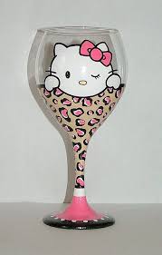 Hello Kitty Leopard Hand Painted By Aglassofclass Handpainted Paintedglass Diy Decorativepaint Hello Kitty Wine Hello Kitty Items Hello Kitty