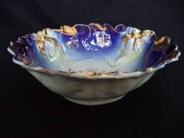 Flow Blue Gold Trim Bowl Flow Blue Bowl Decorative Bowls