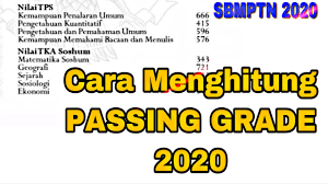 164 kondisi pandemi covid 19 tidak menyurutkan semangat mahasiswa politeknik negeri semarang (polines) untuk berprestasi. Cara Menghitung Passing Grade 2020 Youtube
