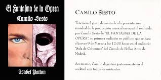 CamiloSestoSuperstar.com ▫ Camilo Sesto + Isabel Patton · El Fantasma De La  Ópera — Highlights Del Musical Original En Español · Álbum · Promo · España
