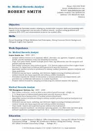 medical records analyst resume samples qwikresume