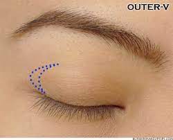 Use the line you drew up from your lashes as the outer corner of the v and bring the top of the v onto the brow bone just above your crease. Eyeshadow Tutorial For Asian Eyes Part 3 Defining The Outer V B For Bun Bun