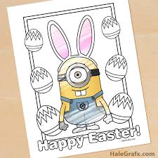 Keep a cat and pumpkin company on a magical night. Free Printable Easter Minion Coloring Page